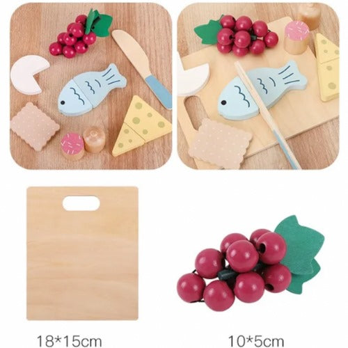 Wooden Snack Combination Set | Kids Pretend Play Food Accessories Box Toy