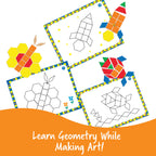 Pattern Block Activity Set 144 Pcs | Shape & Color Learning STEM Toy for Kids