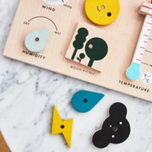 My Weather Clock | Kids Wooden Learning Clock & Weather Educational Toy
