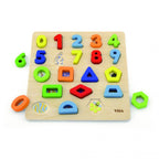 Block Puzzle Numbers & Shapes Kids | Wooden Educational Learning Toy