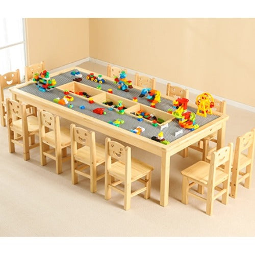 Group Rectangular Lego Table | Kids Building Activity Table for Classrooms