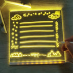 Fluorescent LED Board | Light Up Writing Memo Board for Kids & Home