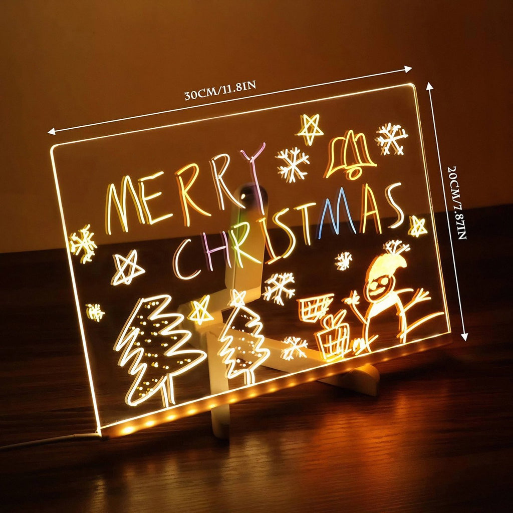 Fluorescent LED Board | Light Up Writing Memo Board for Kids & Home