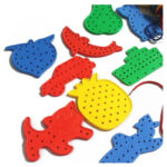 Plastic Lacing Animal Shape 32 Pcs | Montessori Sewing & Learning Activity Toy Set