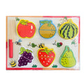 Fruit Cutout Puzzle with Knife | Wooden Montessori Cutting & Learning Toy for Kids