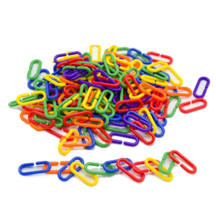 Chain Links 600 Pcs | Rainbow DIY Plastic Clips Bird & Pet Cage Toy Set