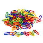 Chain Links 600 Pcs | Rainbow DIY Plastic Clips Bird & Pet Cage Toy Set