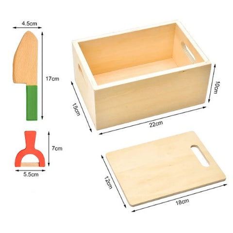 Wooden Vegetable Magnetic Cutouts in Crate