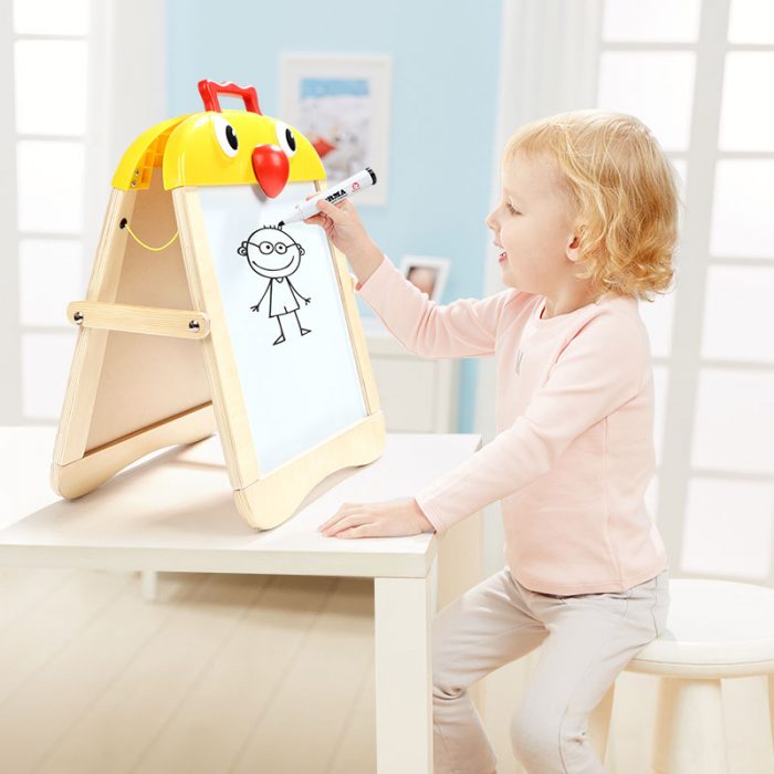 Portable Chick Easel | Kids Magnetic Blackboard & Whiteboard Learning Easel
