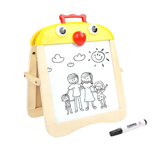 Portable Chick Easel | Kids Magnetic Blackboard & Whiteboard Learning Easel