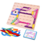 Large Nail Board Puzzle | Kids 2-in-1 Wooden Pattern Drawing Learning Toy