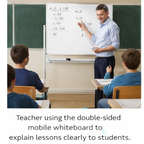 Large Double-Sided Magnetic Whiteboard with Wheels | Mobile Teaching & Office Board