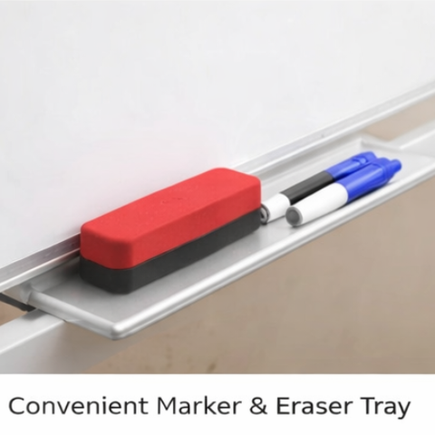 Double-Sided Medium Magnetic Whiteboard with Wheels