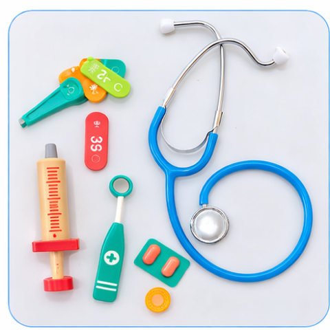 Medical check up Diaganostic kit Doctor Toys Kids Wooden Pretend Play Kit Games for Girls Boys