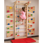 Swedish Ladder Unit with Ramp Complete Set | Kids Indoor Climbing Gym Montessori Play System