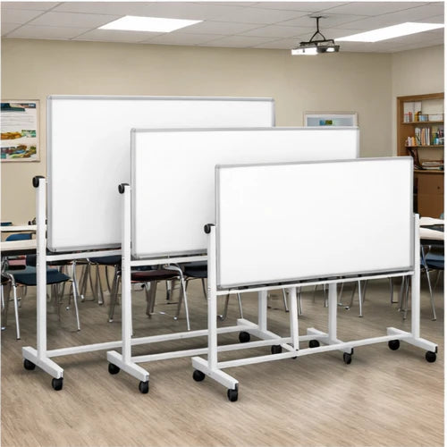 Medium Double-Sided Magnetic Whiteboard with Wheels | Mobile Teaching & Office Board