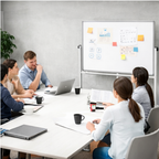 Large Double-Sided Magnetic Whiteboard with Wheels | Mobile Teaching & Office Board