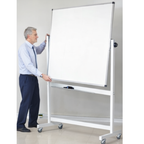 Double-Sided Magnetic Whiteboard with Wheels | Rotating Mobile Teaching Board