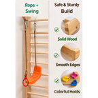 Swedish Ladder Unit with Ramp Complete Set | Kids Indoor Climbing Gym Montessori Play System