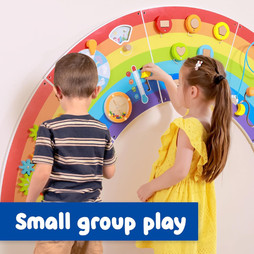 Rainbow Activity Wall Panel | Montessori Sensory Wall Toy for Kids 18M+