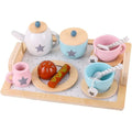 Wooden Afternoon Tea Set (15 Pcs) | Kids Pretend Play Tea Party Toy Set