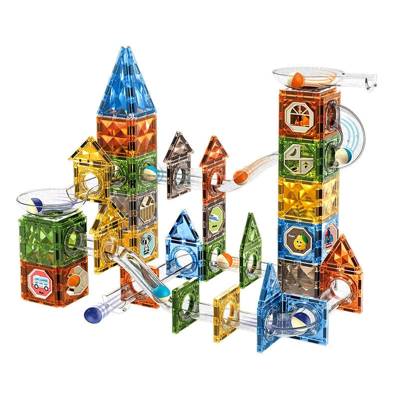 Magic Magnetic Blocks Marble Run Set 156 Pcs | STEM Building Toy for Kids