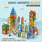 Magic Magnetic Blocks Marble Run Set 156 Pcs | STEM Building Toy for Kids