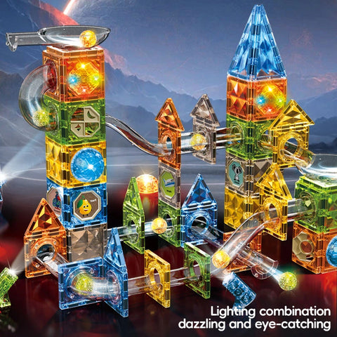 Magic Magnetic Blocks Marble Run Set 156 Pcs