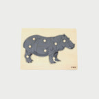 Montessori Wooden Pegged Hippo Puzzle | Animal Learning Toy for Kids 18+ Months