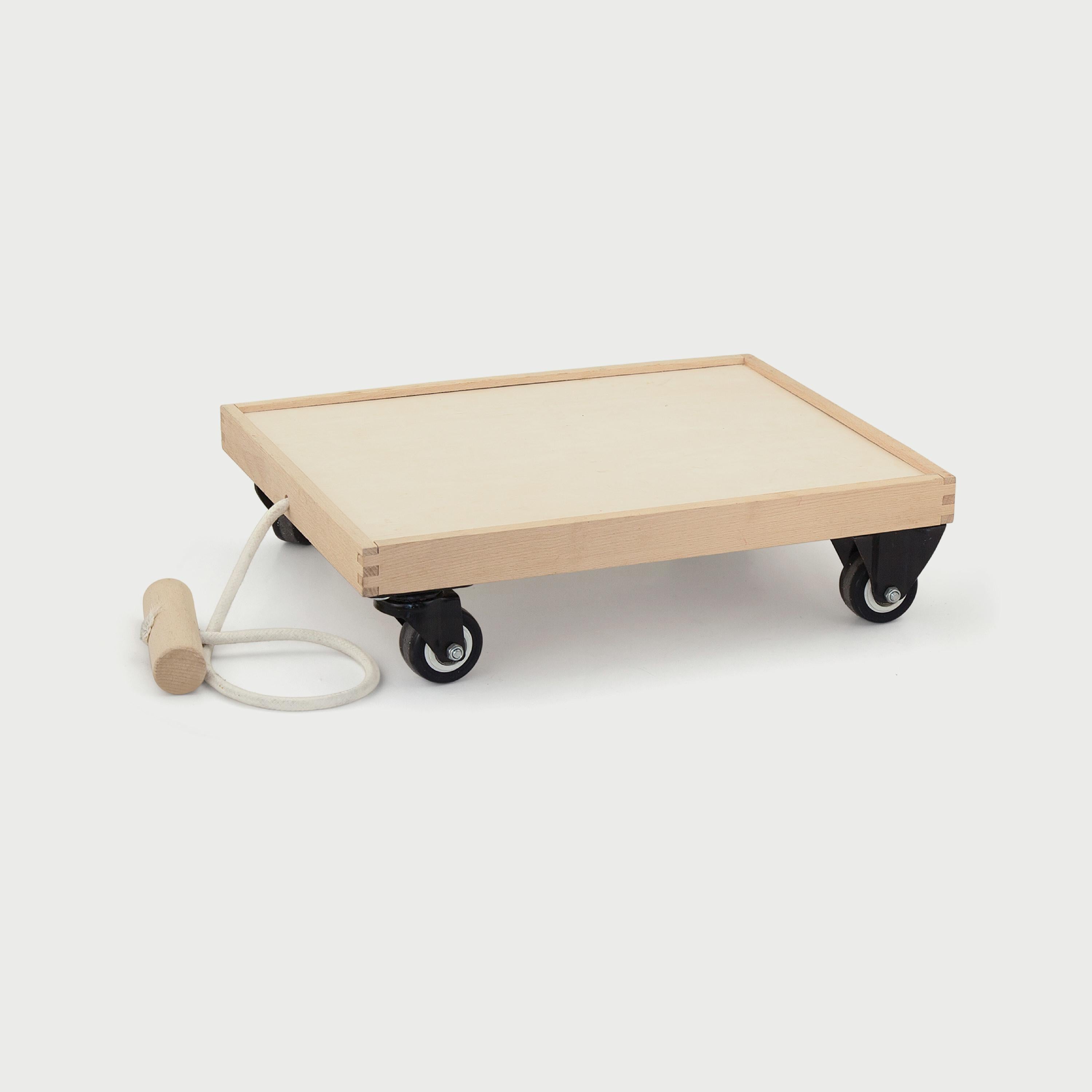 Pull Along Cart for Blocks | Wooden Baby Walker Toy with Shape Sorting & Storage