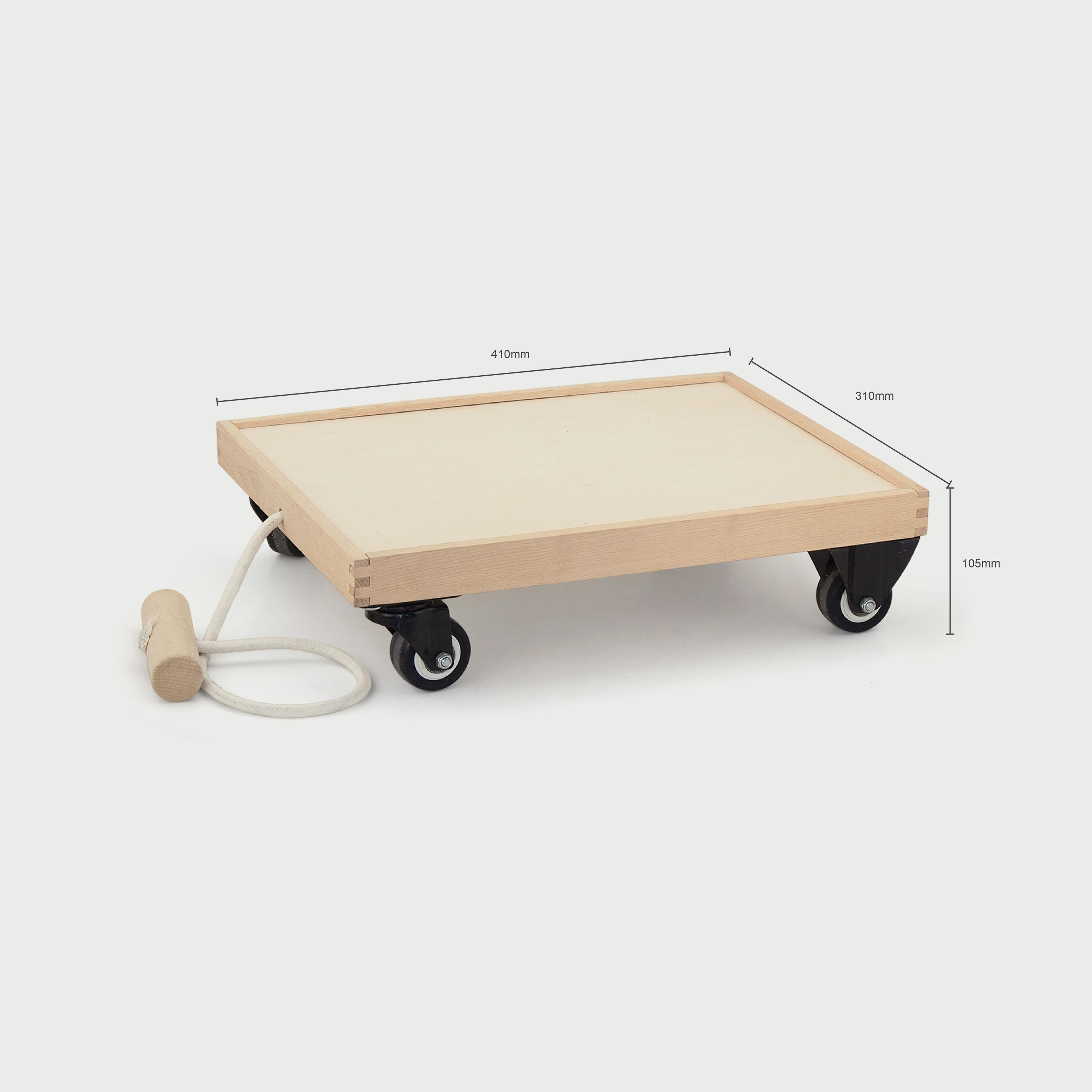 Pull Along Cart for Blocks | Wooden Baby Walker Toy with Shape Sorting & Storage