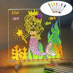 Fluorescent LED Board | Light Up Writing Memo Board for Kids & Home