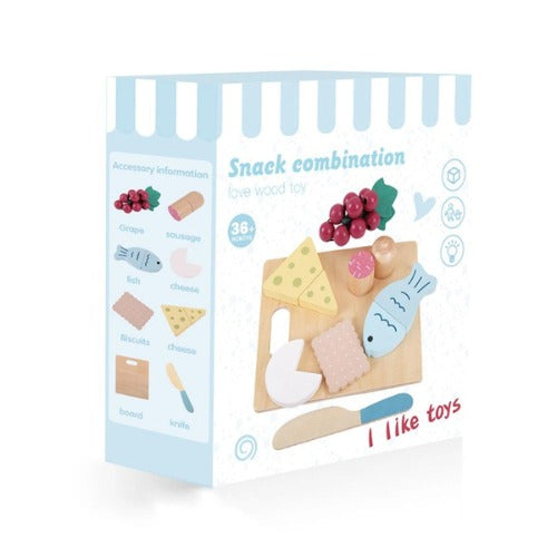 Wooden Snack Combination Set | Kids Pretend Play Food Accessories Box Toy