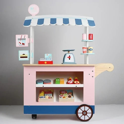 Simulation Supermarket Grocery Cart Stand | Kids Fruits & Vegetables Pretend Play Shop Toy