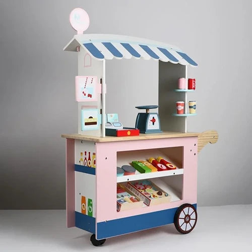 Simulation Supermarket Grocery Cart Stand | Kids Fruits & Vegetables Pretend Play Shop Toy