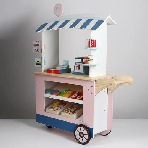 Simulation Supermarket Grocery Cart Stand | Kids Fruits & Vegetables Pretend Play Shop Toy