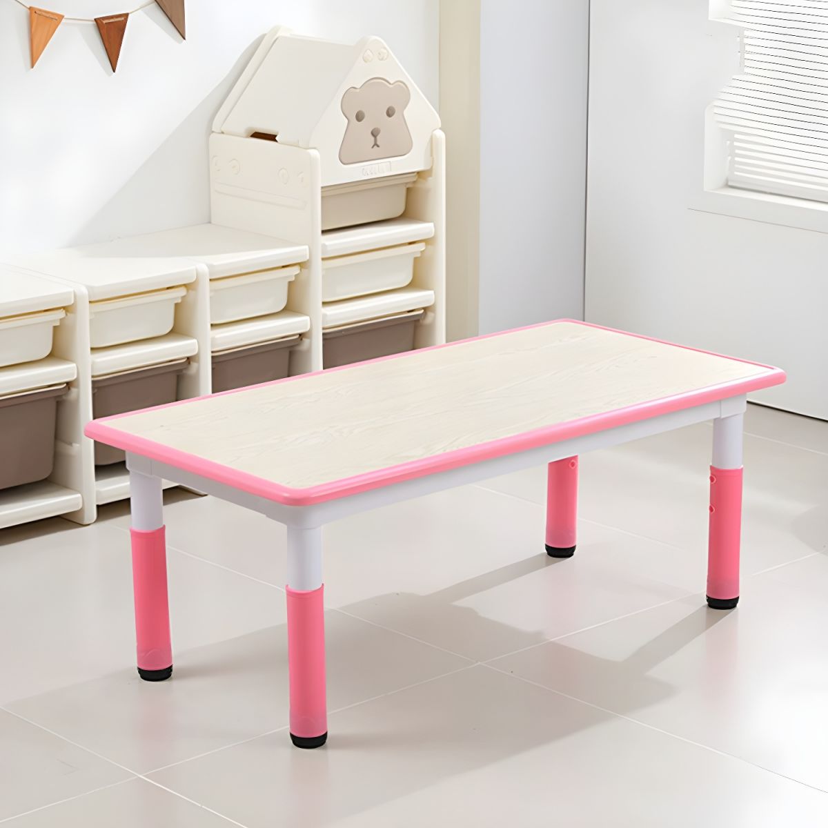 Multipurpose Adjustable Kids Table | Wooden Activity Study & Drawing Table for Ages 5–7