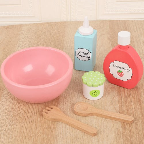 Wooden Fresh Fruit Salad Set | Kids Pretend Play Kitchen Food Toy Box
