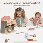 Wooden Coffee Maker Toy for Kids | Pretend Play Coffee Machine Set with Cup & Accessories