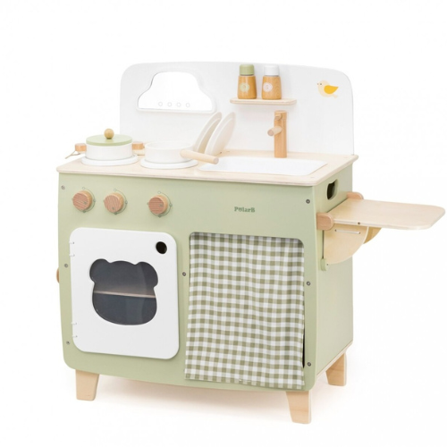 Wooden Play Kitchen Set | Pretend Chef Cooking Toy for Kids 3+