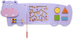Hippo Activity Wall Panel for Kids | Wooden Sensory Busy Board Educational Wall Toy
