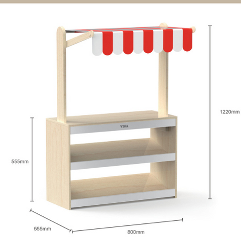 Supermarket Play Set for Kids | Wooden Fruit, Vegetable & Fridge Pretend Shop 3-in-1