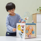Wooden Activity Cube 8-in-1 | Montessori Motor Skills Learning Toy for Kids 18M+