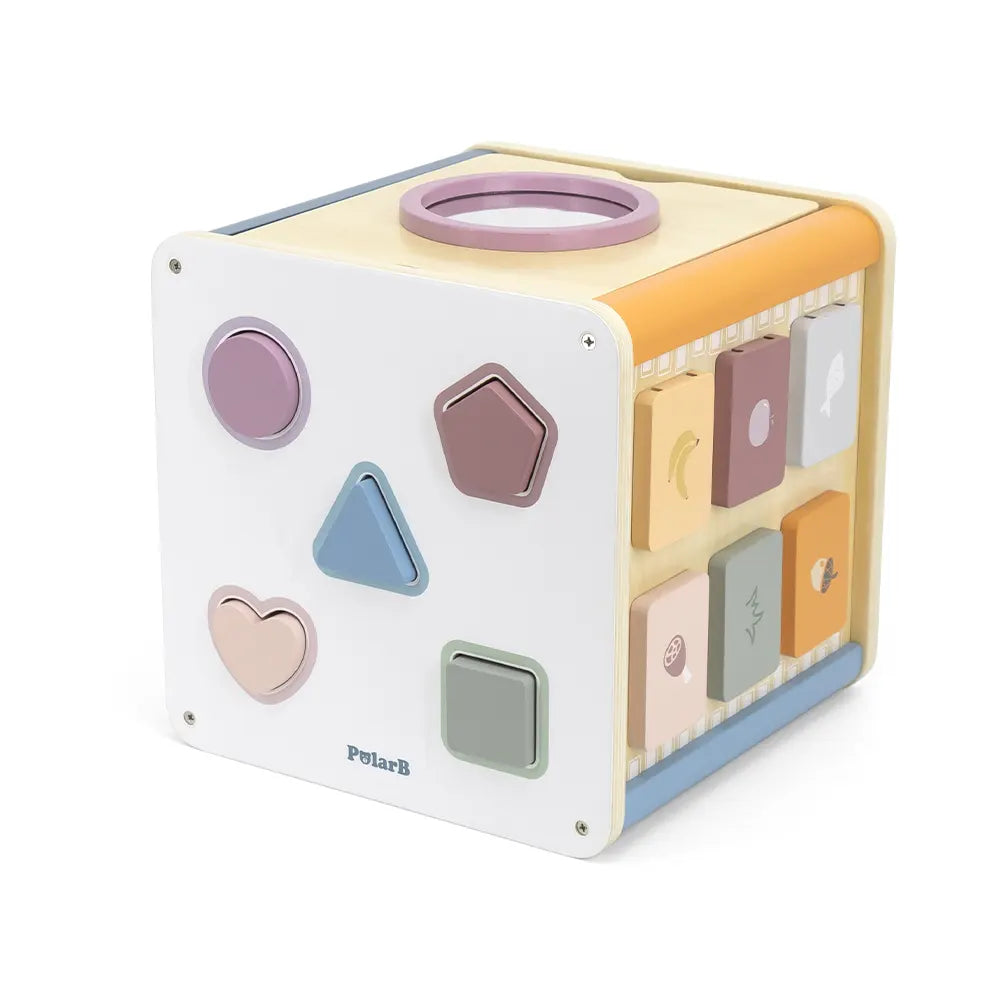Wooden Activity Cube 8-in-1 | Montessori Motor Skills Learning Toy for Kids 18M+