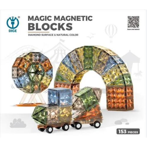 3D Magnetic Tiles 48 Pcs | STEM Building Blocks Educational Toy for Kids