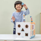 Wooden Activity Cube 8-in-1 | Montessori Motor Skills Learning Toy for Kids 18M+