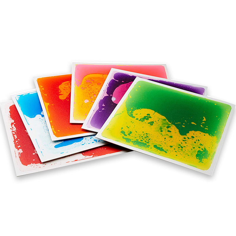 Playlearn Liquid Floor Tiles 6pc Square | Large Sensory Gel Floor Mats