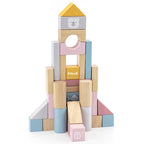 Wooden Building Blocks 60 Pcs Set | Educational Stacking Toy for Kids 3+