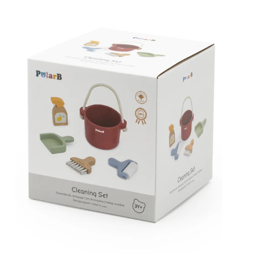 Wooden Cleaning Set for Kids | Pretend Play Cleaning Toy Bucket Set Age 3+