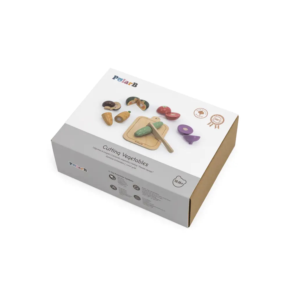 Wooden Cutting Vegetables Toy Set for Kids | Pretend Play Kitchen Cutting Board Set